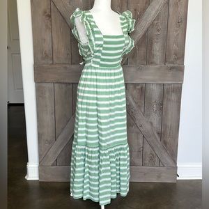 Adorable striped ruffle maxi dress. Sz 6P